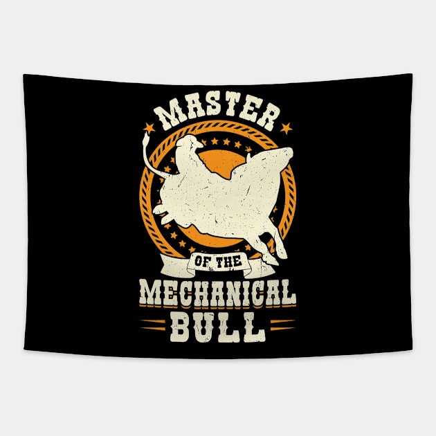 Master Of The Mechanical Bull - Bull Rider Tapestry by Peco-Designs