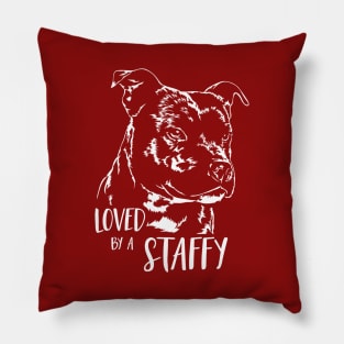 Staffordshire Bull Terrier loved by a staffy saying Pillow