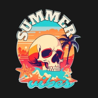 vintage summer vibes skull T-Shirt