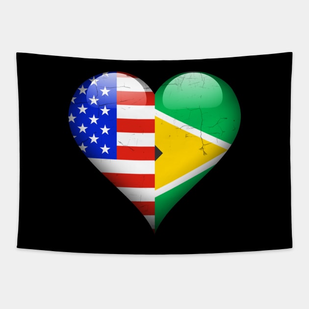 Half American Half Guyanese - Gift for Guyanese From Guyana Tapestry by Country Flags