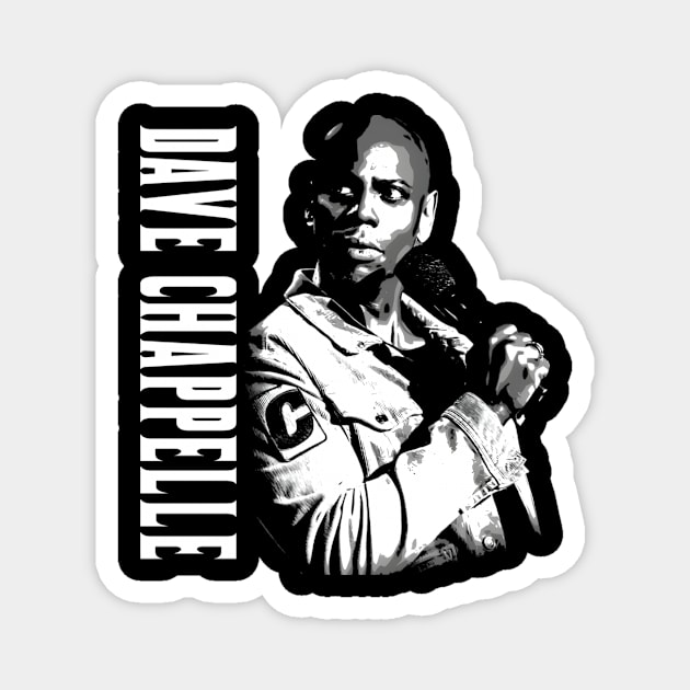 Dave Chapelle Black And White Magnet by lmsmarcel