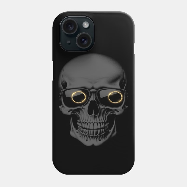 2024 Total Solar Eclipse with Skull Phone Case by Epic Splash Graphics