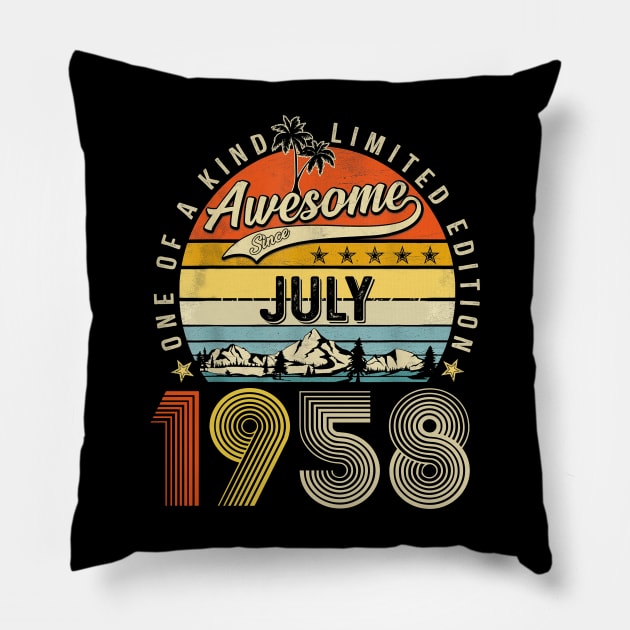 Awesome Since July Vintage 65th Birthday Pillow by nakaahikithuy