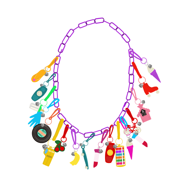 80's Charm Necklace by jenblove