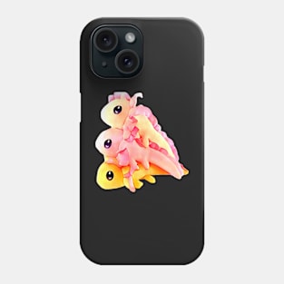 Three axolots snuggle together Phone Case