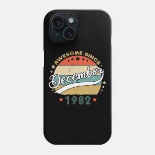 Awesome Since December 1982 Birthday Retro Sunset Vintage Phone Case