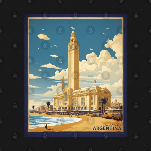 Mar del Plata Argentina Vintage Tourism Poster by TravelersGems