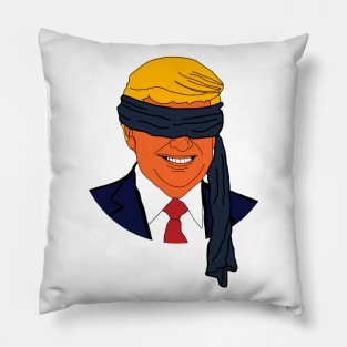 Trump Blindfolded like Bird Box Pillow