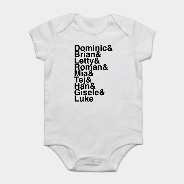 Fast And Furious Helvetica List Fast And Furious Onesie Teepublic