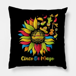 Sunflower Cinco De Mayo 2024 Pillow