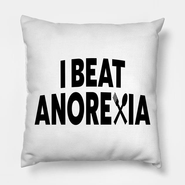 I Beat Anorexia Awareness Pillow by l designs