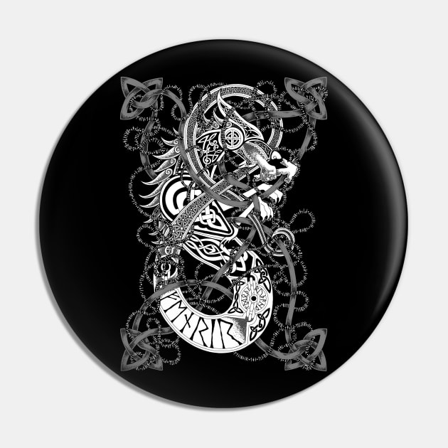 Fenrir - Norse Wolf Knotwork Pin by Art of Arklin