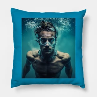 underwater diver shirt Pillow