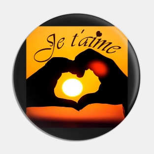 Je t'aime (I love you in French) - Sepia Pin