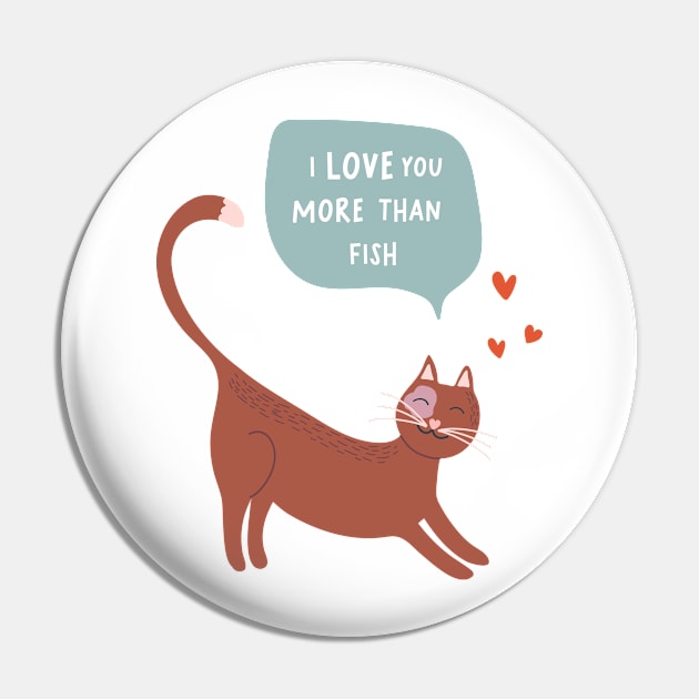 Cute romantic illustration with cat, hearts and declaration of love Pin by DanielK