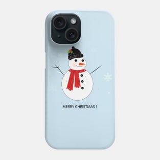 Snow man with snow flake Phone Case