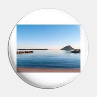 Landmark Mount Maunganui on horizon across Tauranga harbour Pin