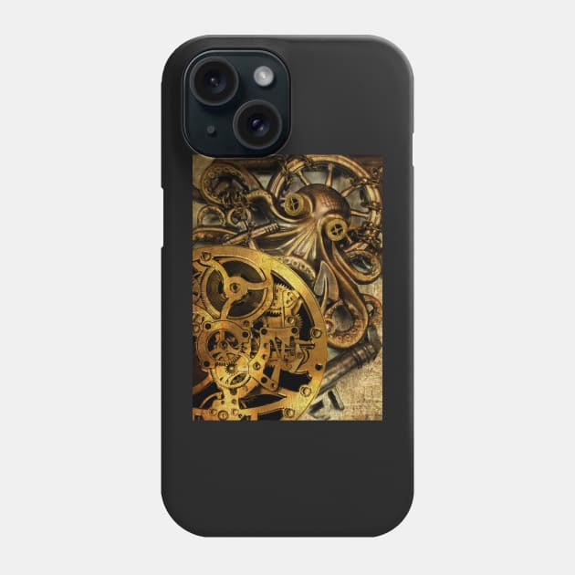 Time counter. Clockwork and octopus steampunk Phone Case by CatCoconut-Art