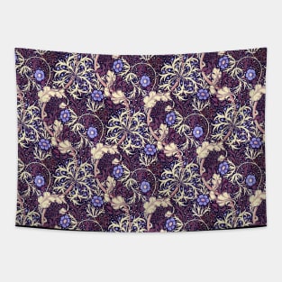 John Henry Dearle Seaweed Pattern in Blue and Magenta Tapestry