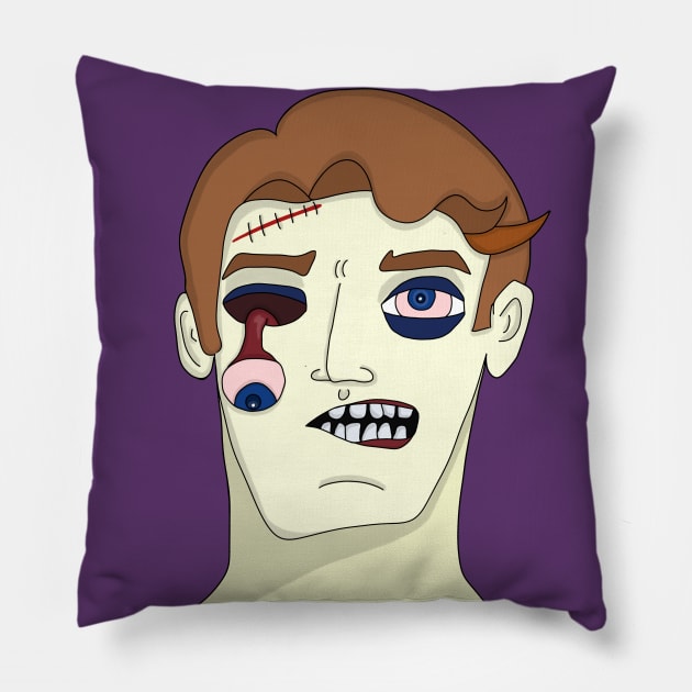 Zombie with eye dropping Pillow by DiegoCarvalho