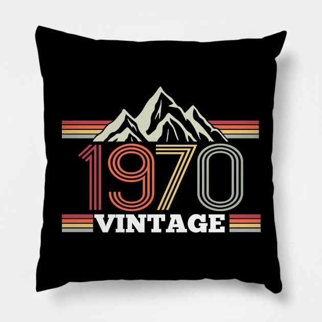 1970 birthday gift idea retro Pillow by HBfunshirts