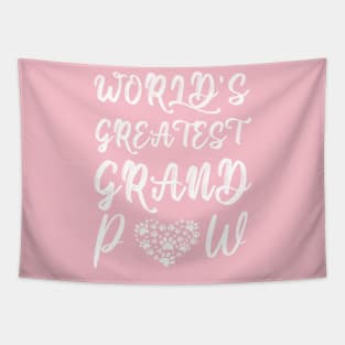 Grandpaw Worlds Greatest Grand Paw Funny Dogs Tee Tapestry