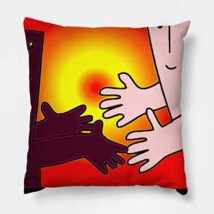 Reaching Out Across the Races Pillow