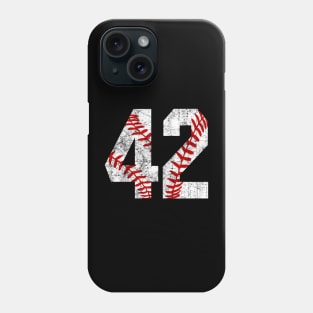 Vintage #42 Baseball Laces Baseball Mom Jersey Love Baseball Phone Case