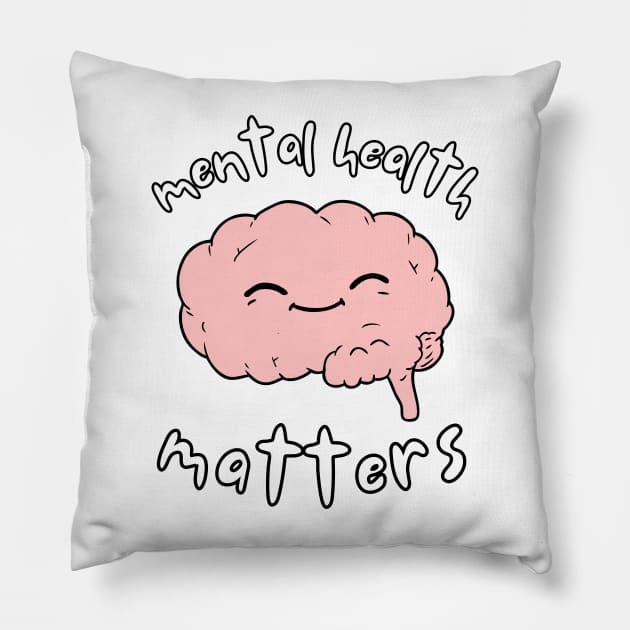 Mental Health Matters Awareness Brain v2 Pillow by JustSomeThings