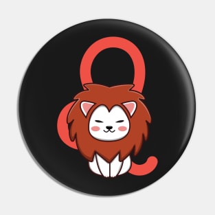 Leo Zodiac Cat Pin