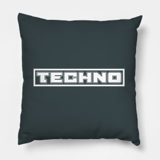 Techno #2 (White Font) Pillow