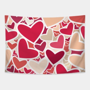 Colorful pattern with hearts Tapestry