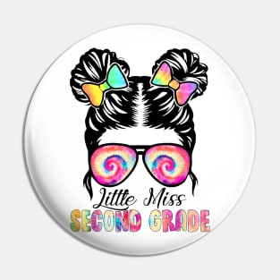 Little Miss Second Grade Messy Bun Girl Back To School Pin