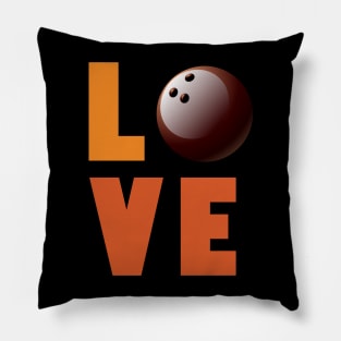 Girls bowling love t shirt for women teens tweens Pillow