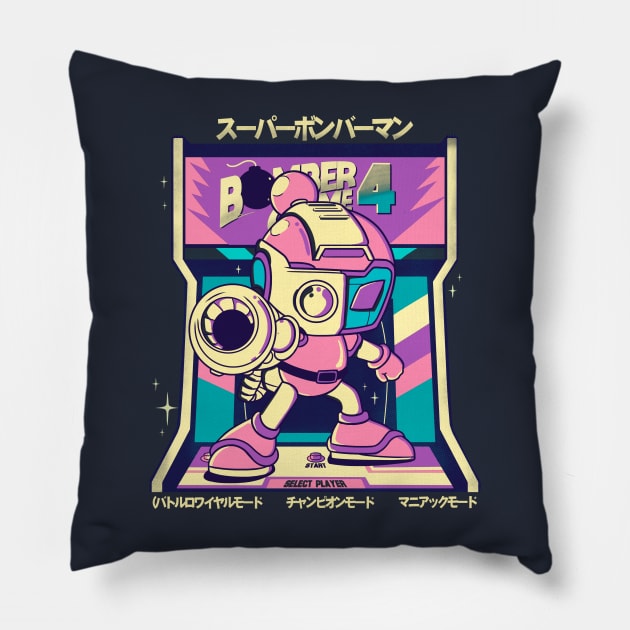 Bomber Game Pillow by Eoli Studio