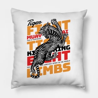 Muay Thai Tattoo Tiger Born to Fight Pillow