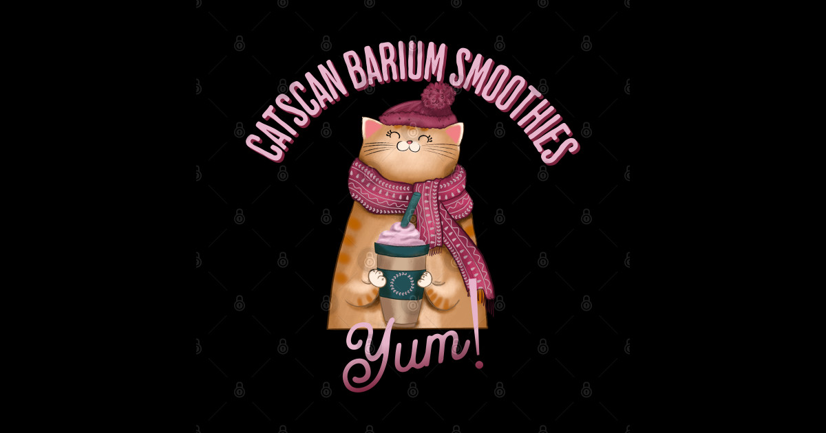 Funny CTScan barium beverage Happy Cat design Ct Scan Sticker