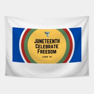 Celebrate Freedom Juneteenth Red, White, and Blue Shark Tooth Fossil Print Tapestry