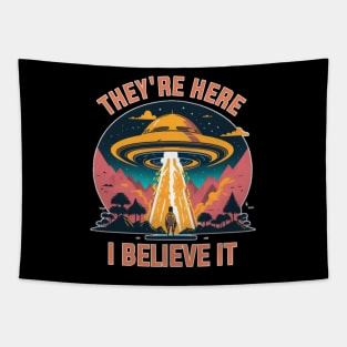 I believe UFO and aliens are here Tapestry