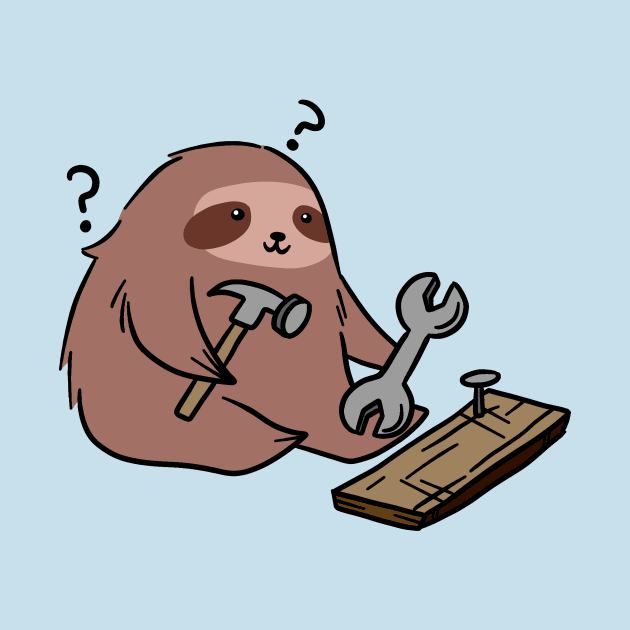 Sloth Working with Tools by saradaboru