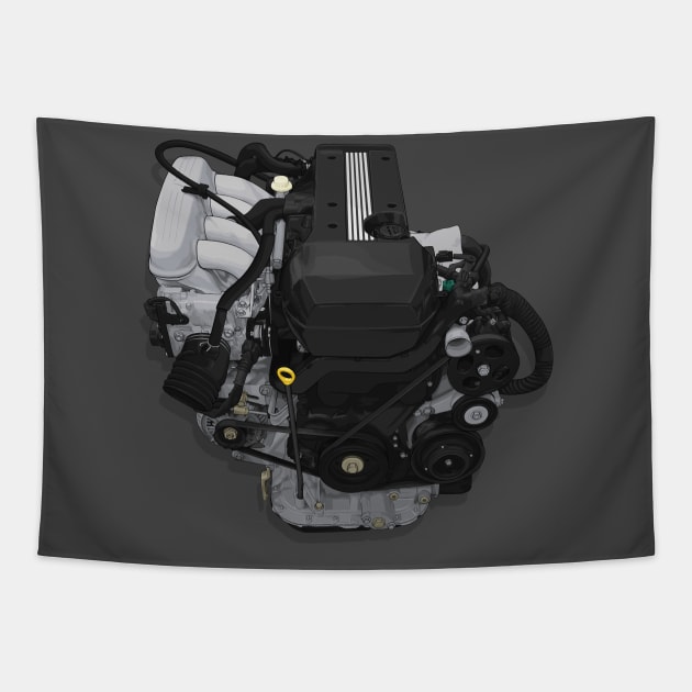 3SGE Beams engine illustration (altezza rs200) Tapestry by ArtyMotive