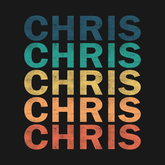 Chris Name T Shirt - Chris Vintage Retro Name Gift Item Tee by henrietacharthadfield