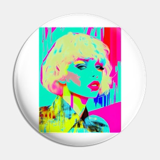 Colorful pop art style woman portrait Pin