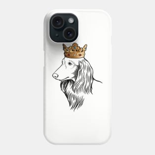 Longhaired Dachshund Dog King Queen Wearing Crown Phone Case