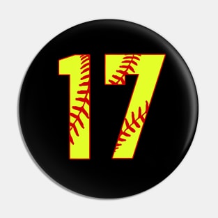 Fastpitch Softball Number 17 #17 Softball Shirt Jersey Uniform Favorite Player Biggest Fan Pin