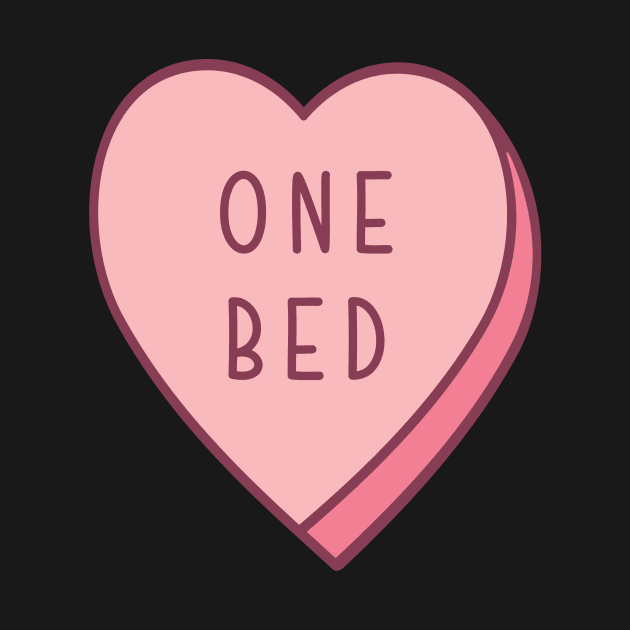 One Bed Candy Heart Tropes Book Lover Pink by SouQ-Art