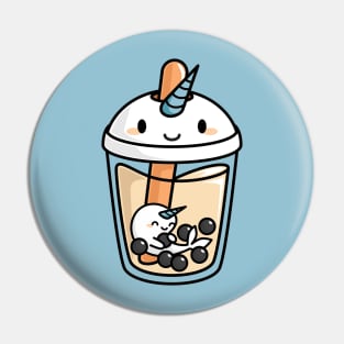 Cute Boba Tea Narwhal - Bubble Tea Pin