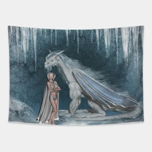 Fairy with ice dragon Tapestry