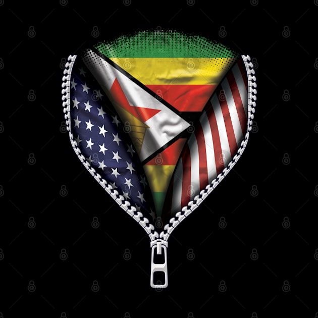 Zimbabwean Flag  Zimbabwe Flag American Flag Zip Down - Gift for Zimbabwean From Zimbabwe by Country Flags