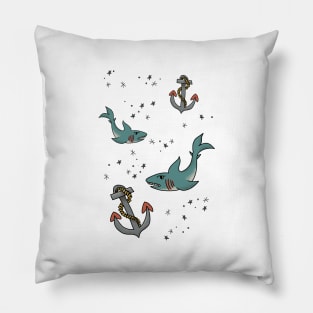 Sharks + Anchors Pillow